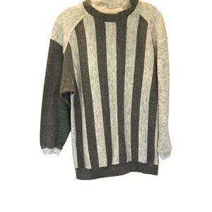 Aileen Sport Vintage Women's Striped Pullover Crew Neck Tunic Sweatshirt Medium